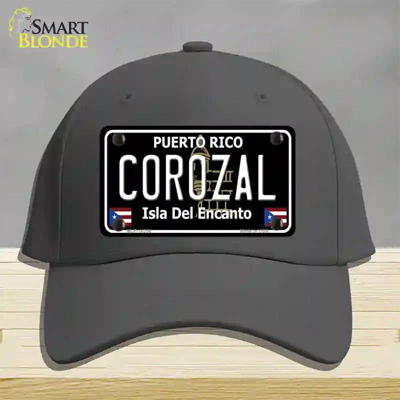 Corozal Puerto Rico Black Novelty License Plate Hat Cotton / Charcoal