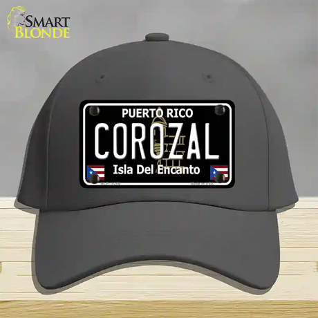 Corozal Puerto Rico Black Novelty License Plate Hat Cotton / Charcoal