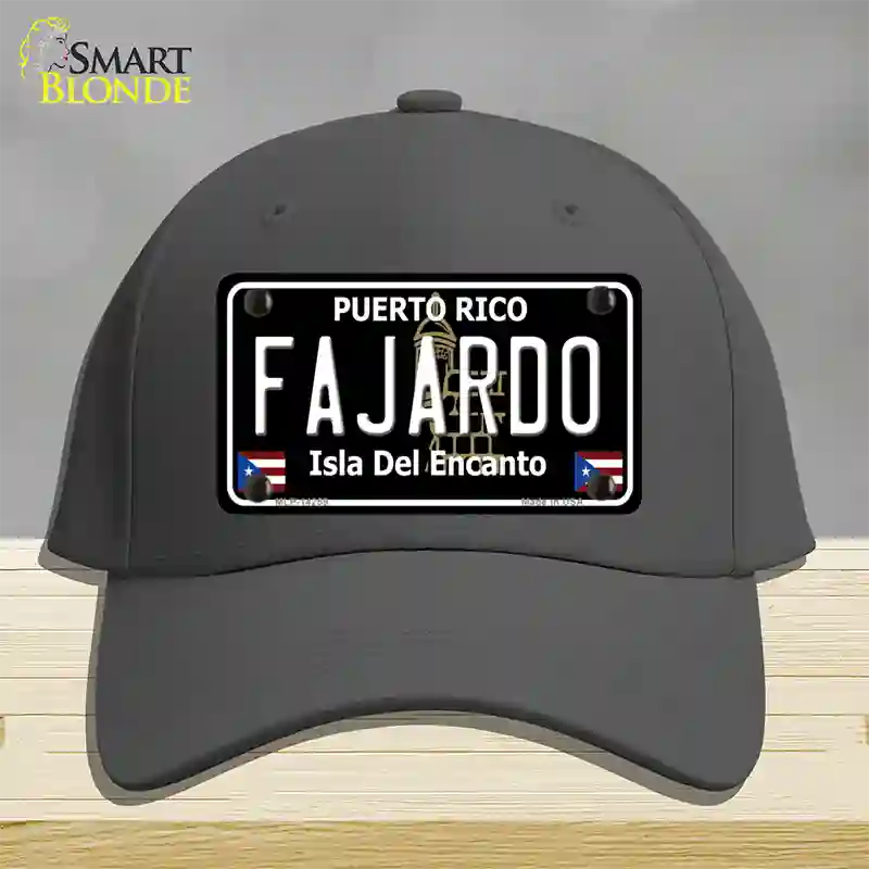 Fajardo Puerto Rico Black Novelty License Plate Hat Cotton / Charcoal