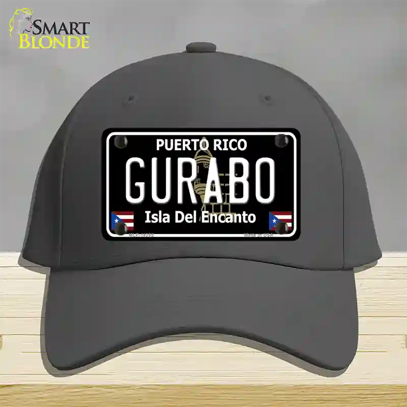 Gurabo Puerto Rico Black Novelty License Plate Hat Cotton / Charcoal