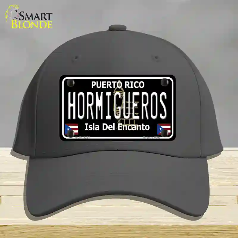 Hormigueros Puerto Rico Black Novelty License Plate Hat Cotton / Charcoal