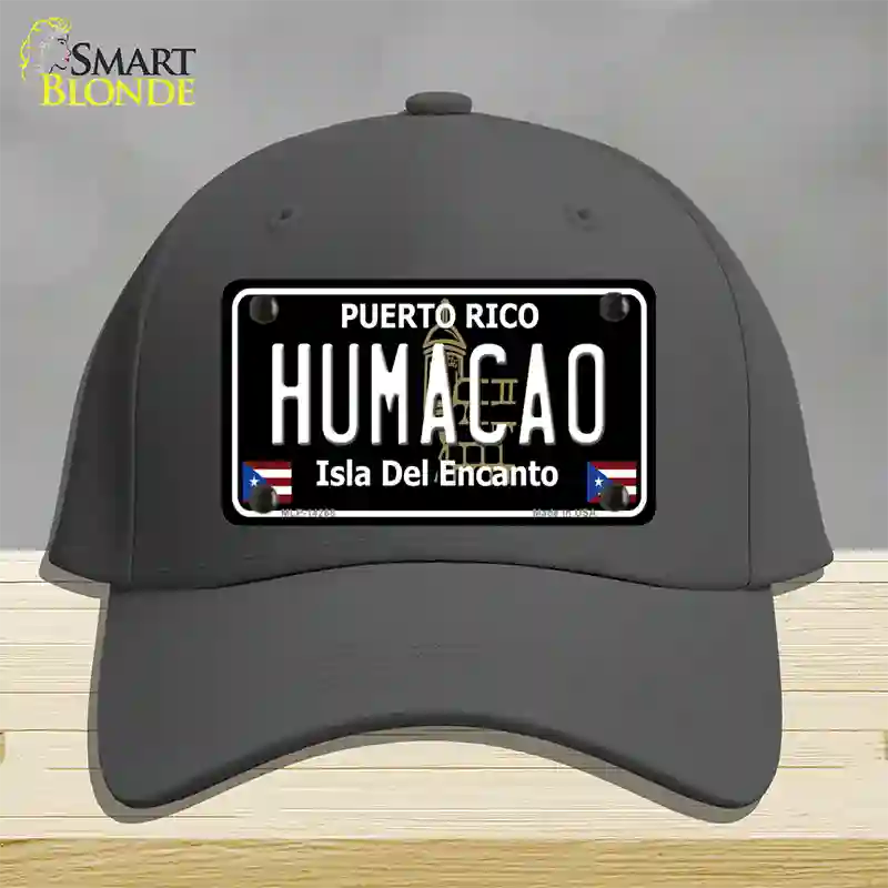 Humacao Puerto Rico Black Novelty License Plate Hat Cotton / Charcoal