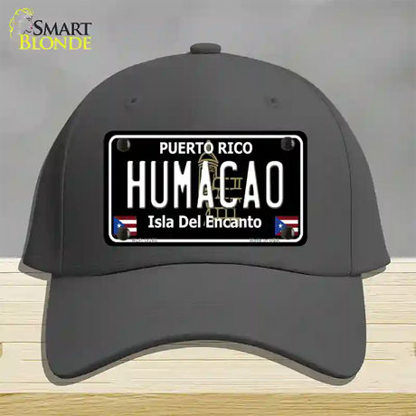 Humacao Puerto Rico Black Novelty License Plate Hat Cotton / Charcoal