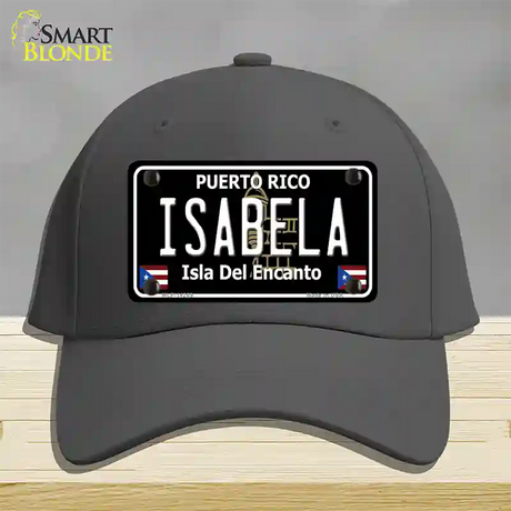 Isabela Puerto Rico Black Novelty License Plate Hat Cotton / Charcoal