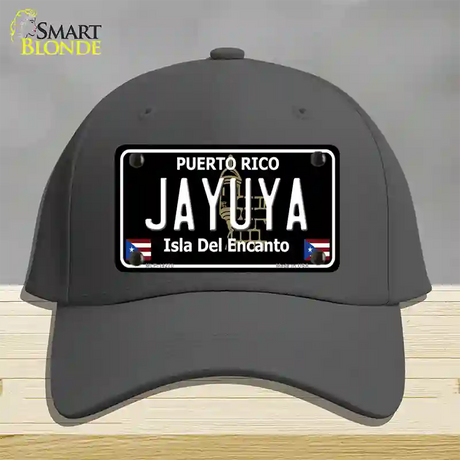 Jayuya Puerto Rico Black Novelty License Plate Hat Cotton / Charcoal