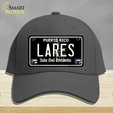 Lares Puerto Rico Black Novelty License Plate Hat Cotton / Charcoal