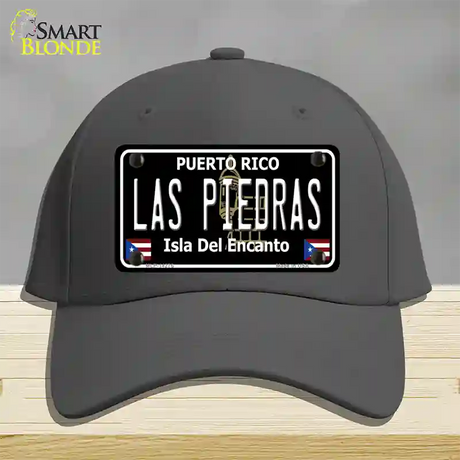 Las Piedras Puerto Rico Black Novelty License Plate Hat Cotton / Charcoal