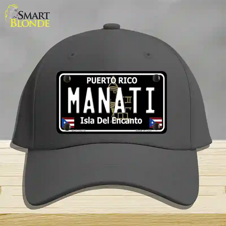 Manati Puerto Rico Black Novelty License Plate Hat Cotton / Charcoal