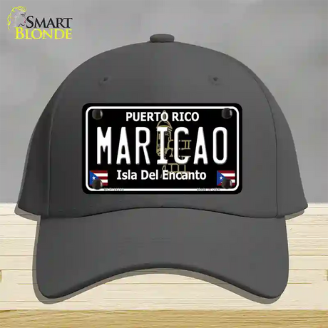 Maricao Puerto Rico Black Novelty License Plate Hat Cotton / Charcoal