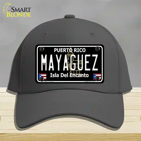 Mayaguez Puerto Rico Black Novelty License Plate Hat Cotton / Charcoal