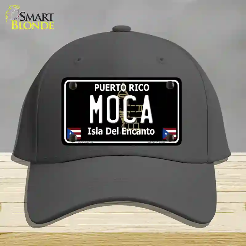 Moca Puerto Rico Black Novelty License Plate Hat Cotton / Charcoal