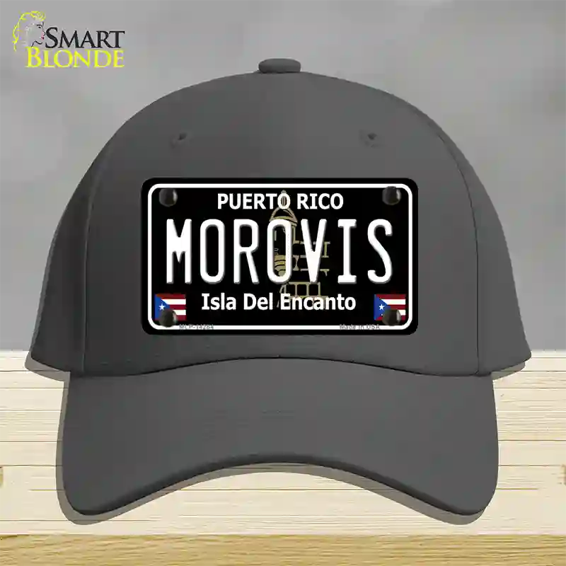 Morovis Puerto Rico Black Novelty License Plate Hat Cotton / Charcoal