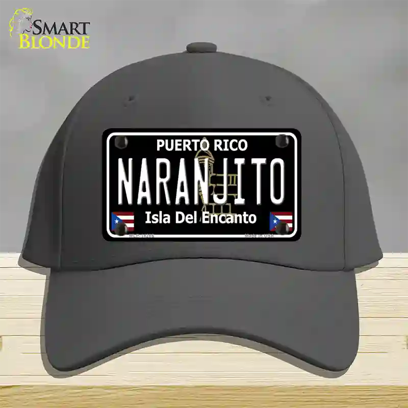 Naranjito Puerto Rico Black Novelty License Plate Hat Cotton / Charcoal