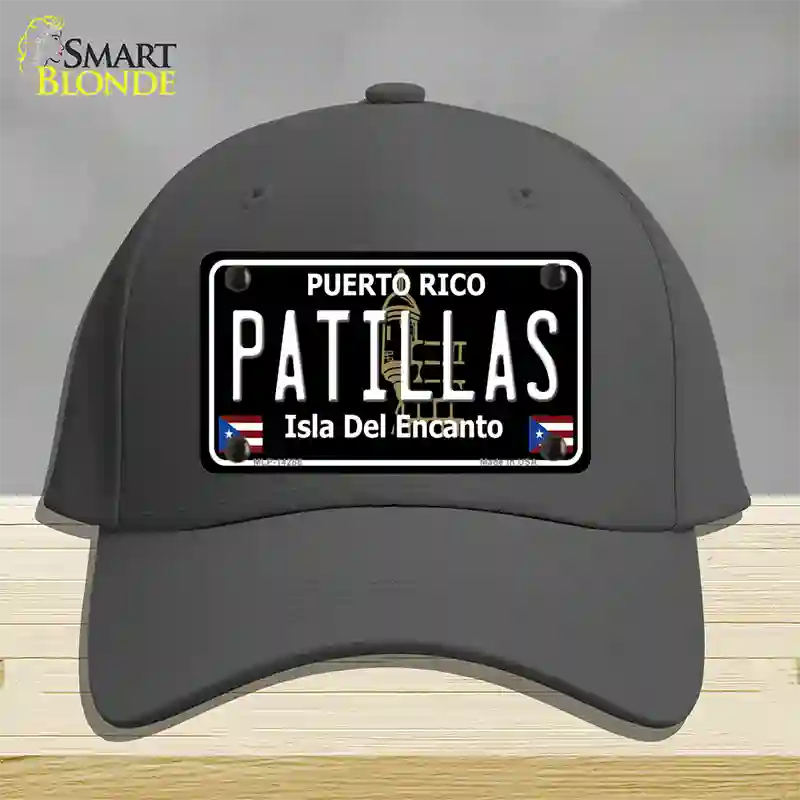 Patillas Puerto Rico Black Novelty License Plate Hat Cotton / Charcoal