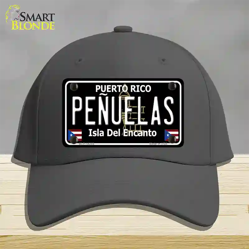 Penuelas Puerto Rico Black Novelty License Plate Hat Cotton / Charcoal