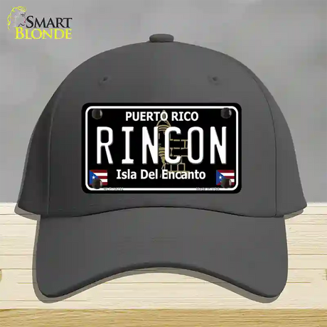 Rincon Puerto Rico Black Novelty License Plate Hat Cotton / Charcoal