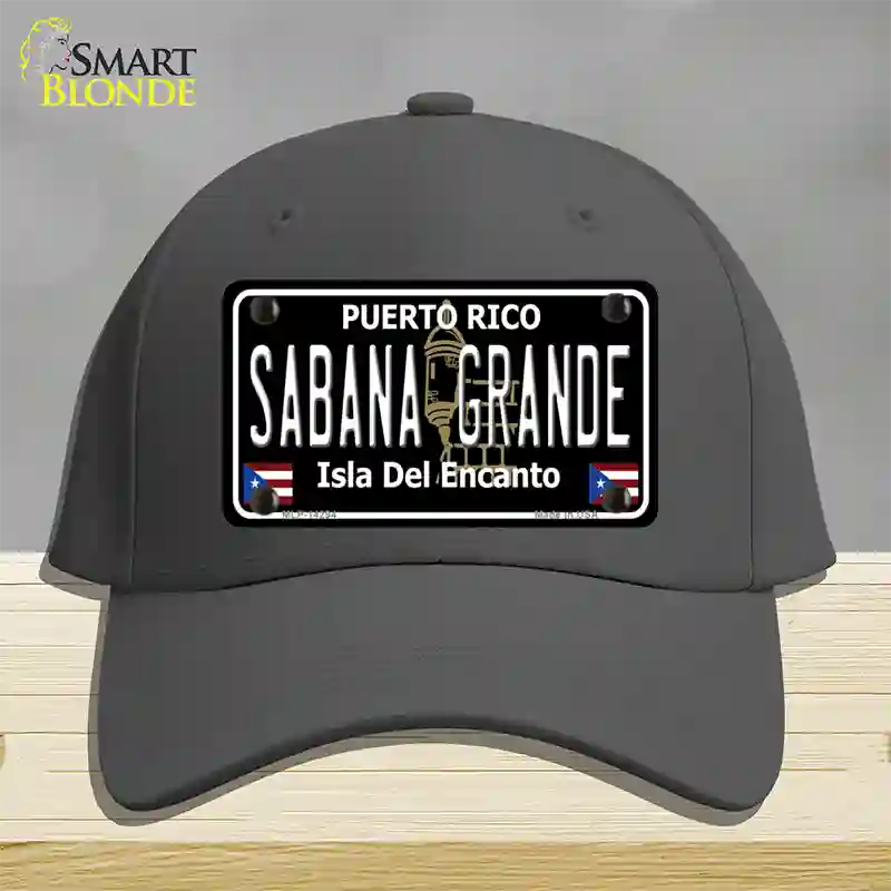 Sabana Grande Puerto Rico Black Novelty License Plate Hat Cotton / Charcoal