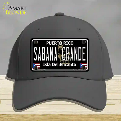 Sabana Grande Puerto Rico Black Novelty License Plate Hat Cotton / Charcoal