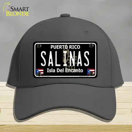 Salinas Puerto Rico Black Novelty License Plate Hat Cotton / Charcoal