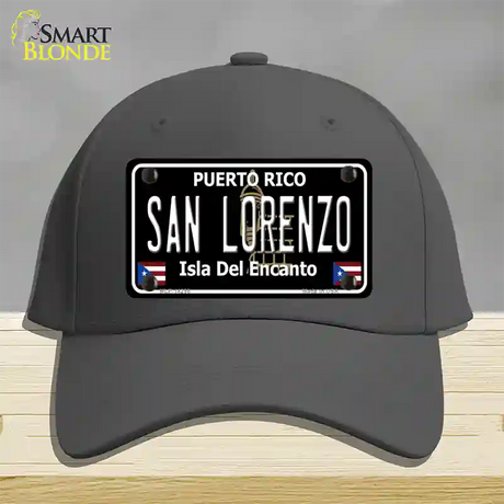 San Lorenzo Puerto Rico Black Novelty License Plate Hat Cotton / Charcoal