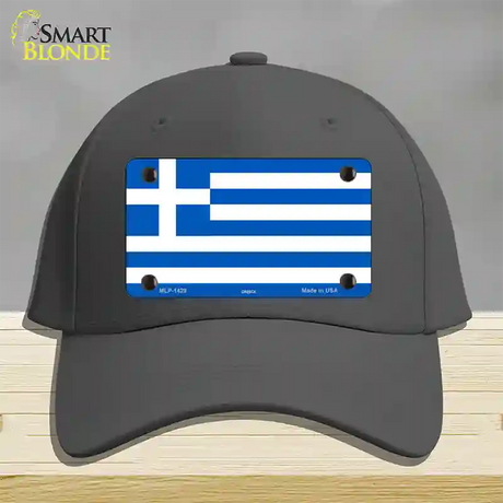 Greece Flag Novelty License Plate Hat Cotton / Charcoal