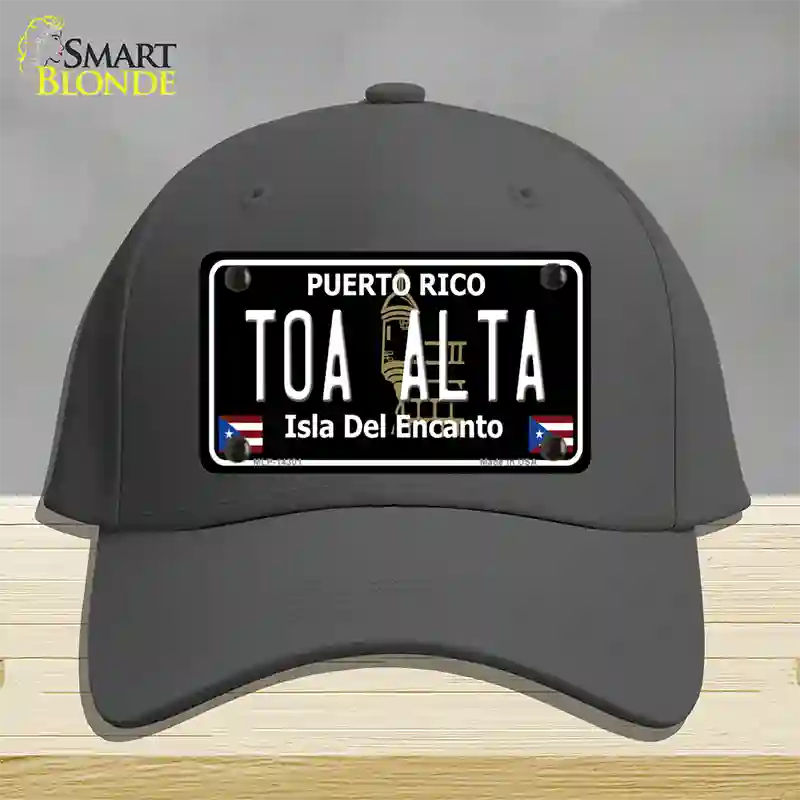 Toa Alta Puerto Rico Black Novelty License Plate Hat Cotton / Charcoal