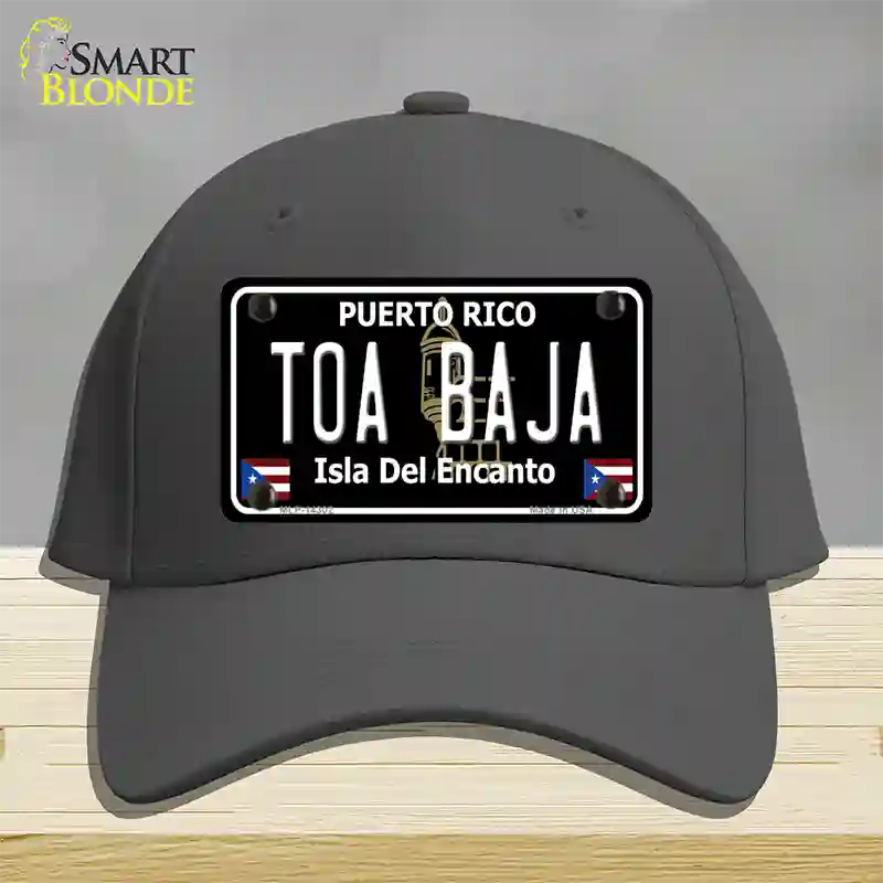 Toa Baja Puerto Rico Black Novelty License Plate Hat Cotton / Charcoal