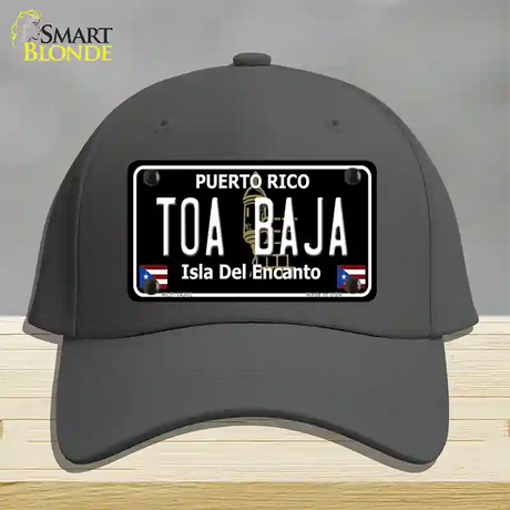 Toa Baja Puerto Rico Black Novelty License Plate Hat Cotton / Charcoal