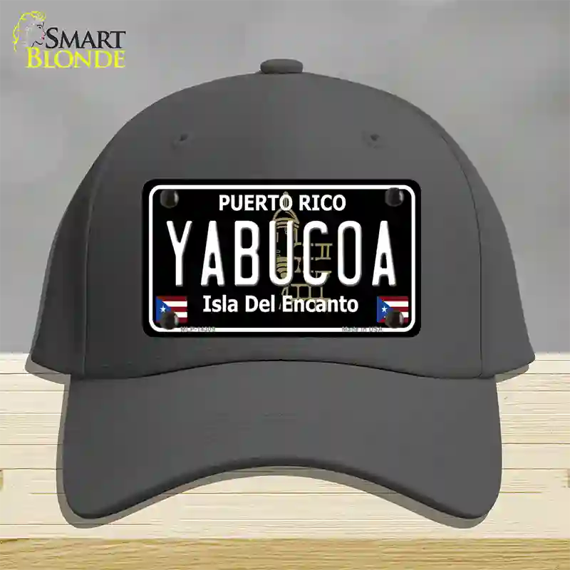 Yabucoa Puerto Rico Black Novelty License Plate Hat Cotton / Charcoal