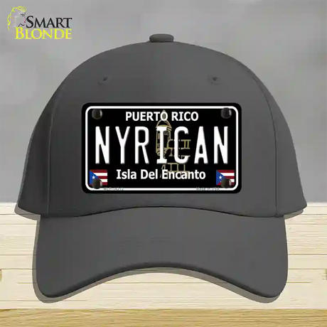 Nyrican Puerto Rico Black Novelty License Plate Hat Cotton / Charcoal