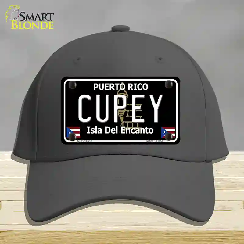 Cupey Puerto Rico Black Novelty License Plate Hat Cotton / Charcoal