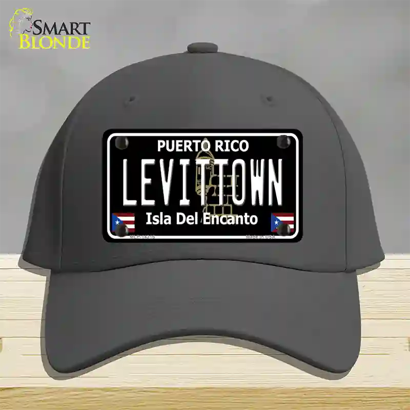 Levittown Puerto Rico Black Novelty License Plate Hat Cotton / Charcoal