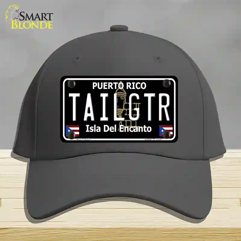 Tailgtr Puerto Rico Black Novelty License Plate Hat Cotton / Charcoal