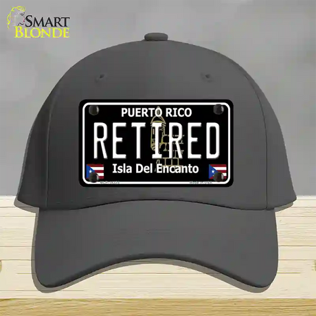 Retired Puerto Rico Black Novelty License Plate Hat Cotton / Charcoal