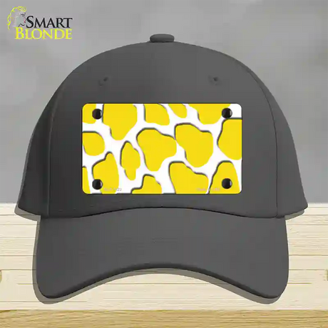 Yellow White Giraffe Novelty License Plate Hat Cotton / Charcoal