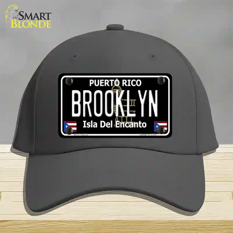 Brooklyn Puerto Rico Black Novelty License Plate Hat Cotton / Charcoal