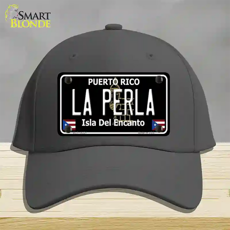 La Perla Puerto Rico Black Novelty License Plate Hat Cotton / Charcoal