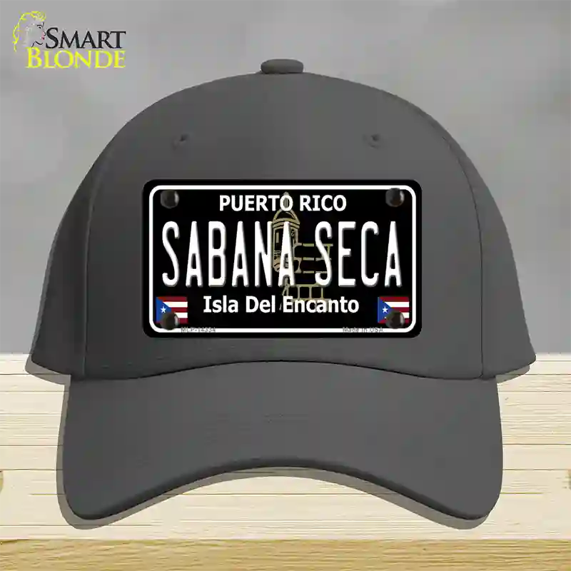 Sabana Seca Puerto Rico Black Novelty License Plate Hat Cotton / Charcoal