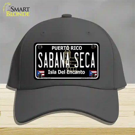 Sabana Seca Puerto Rico Black Novelty License Plate Hat Cotton / Charcoal