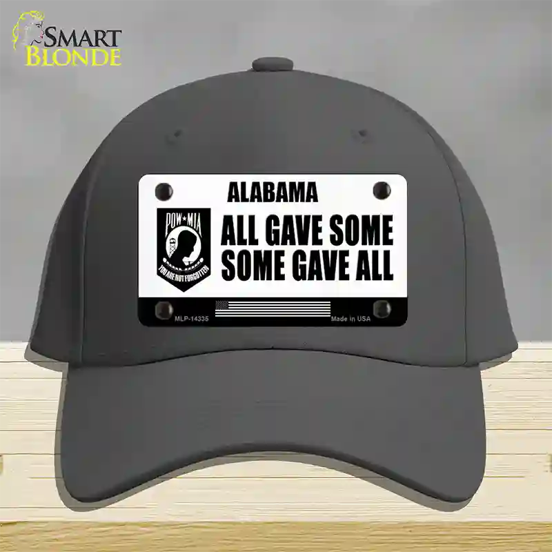 Alabama POW MIA Some Gave All Novelty License Plate Hat Cotton / Charcoal