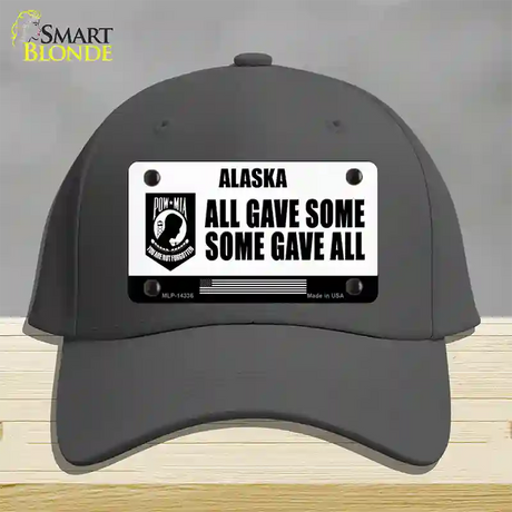 Alaska POW MIA Some Gave All Novelty License Plate Hat Cotton / Charcoal