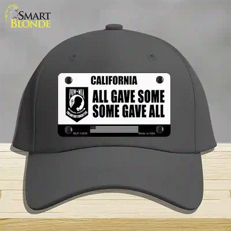 California POW MIA Some Gave All Novelty License Plate Hat Cotton / Charcoal