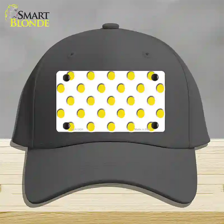 Yellow White Polka Dot Novelty License Plate Hat Cotton / Charcoal