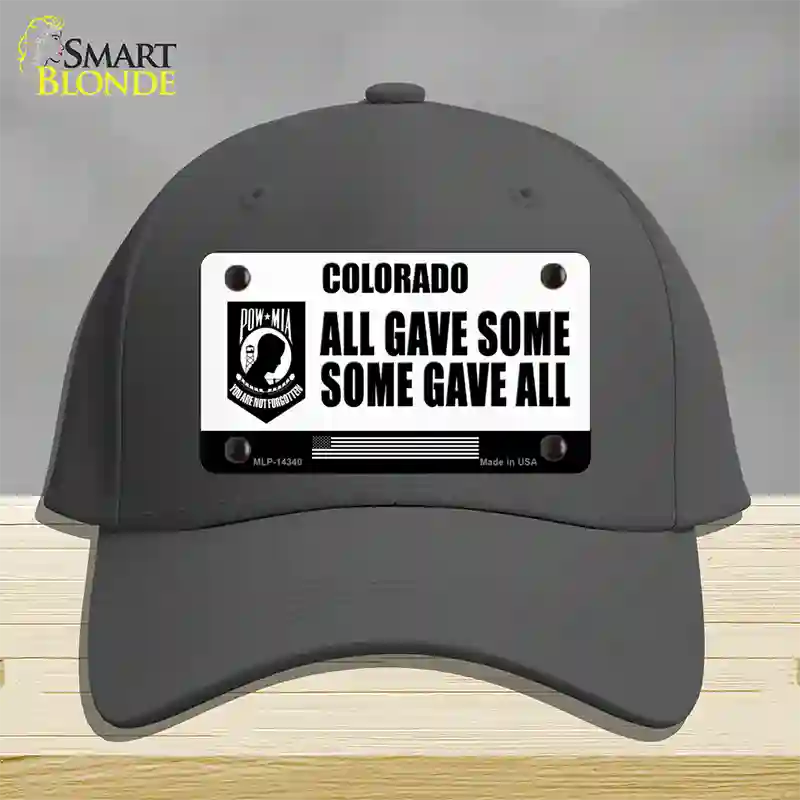 Colorado POW MIA Some Gave All Novelty License Plate Hat Cotton / Charcoal