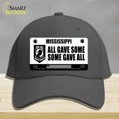 Mississippi POW MIA Some Gave All Novelty License Plate Hat Cotton / Charcoal