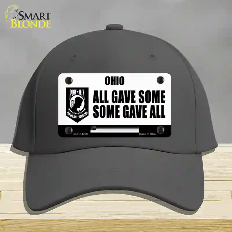 Ohio POW MIA Some Gave All Novelty License Plate Hat Cotton / Charcoal