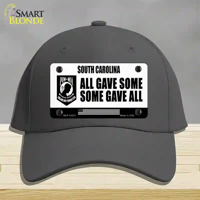 South Carolina POW MIA Some Gave All Novelty License Plate Hat Cotton / Charcoal