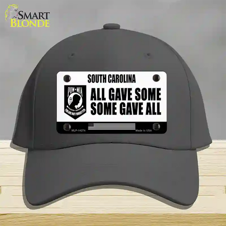 South Carolina POW MIA Some Gave All Novelty License Plate Hat Cotton / Charcoal