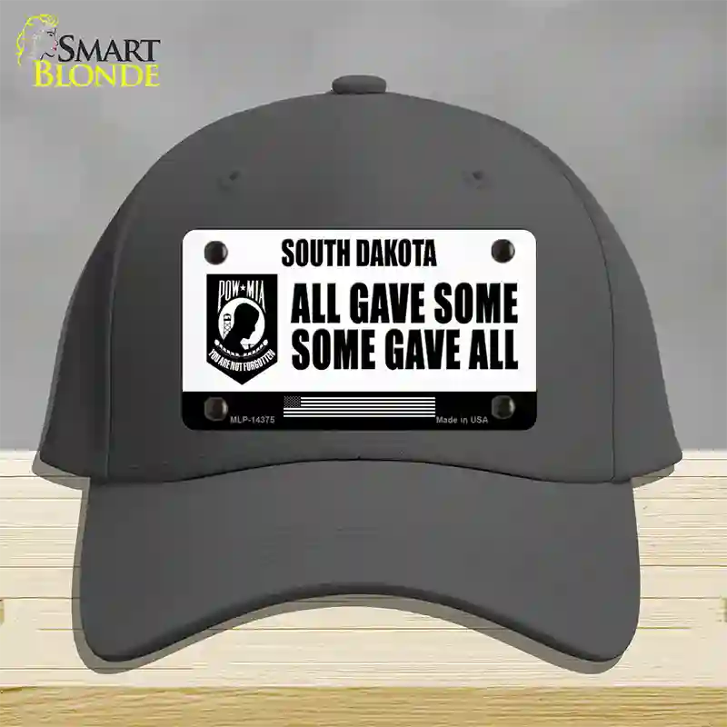 South Dakota POW MIA Some Gave All Novelty License Plate Hat Cotton / Charcoal