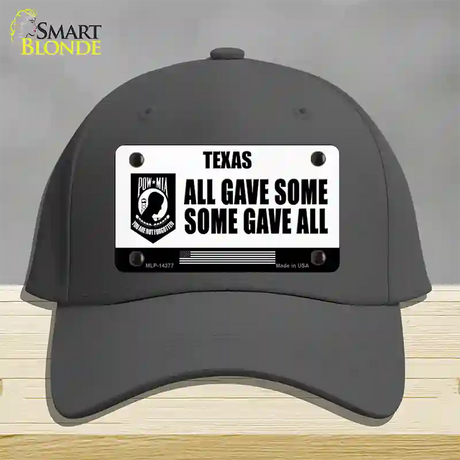 Texas POW MIA Some Gave All Novelty License Plate Hat Cotton / Charcoal